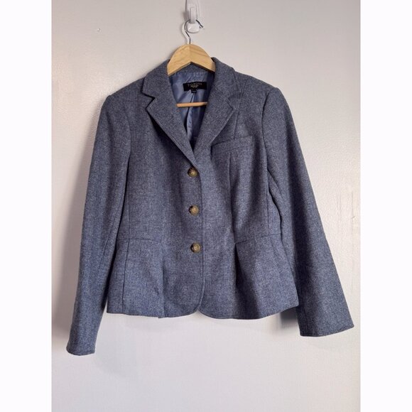 Talbots Women’s 12P Wool Blazer Blue Classic Preppy Quiet Luxury Minimalist - Picture 3 of 9